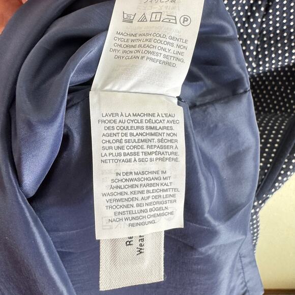 J. Crew NWOT Navy Blue White Polka Dot Sleeveless Knee Length Dress Size 4 - Picture 10 of 10